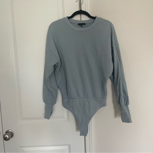 JLUXLABEL Crewneck Cotton Fleece Bodysuit - Picture 1 of 7